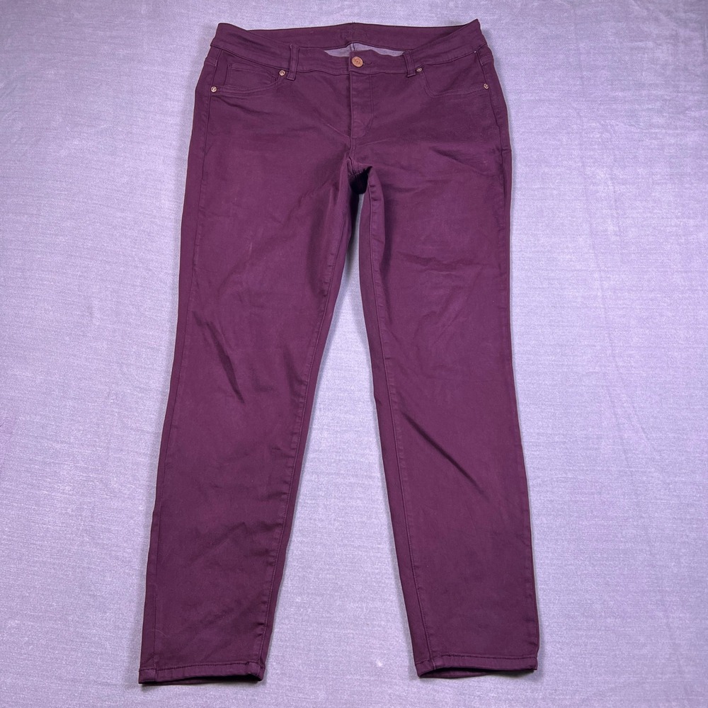 Maurices Jeggings Stretch Mid Rise Skinny Pants Women 18W Purple Cotton Blend